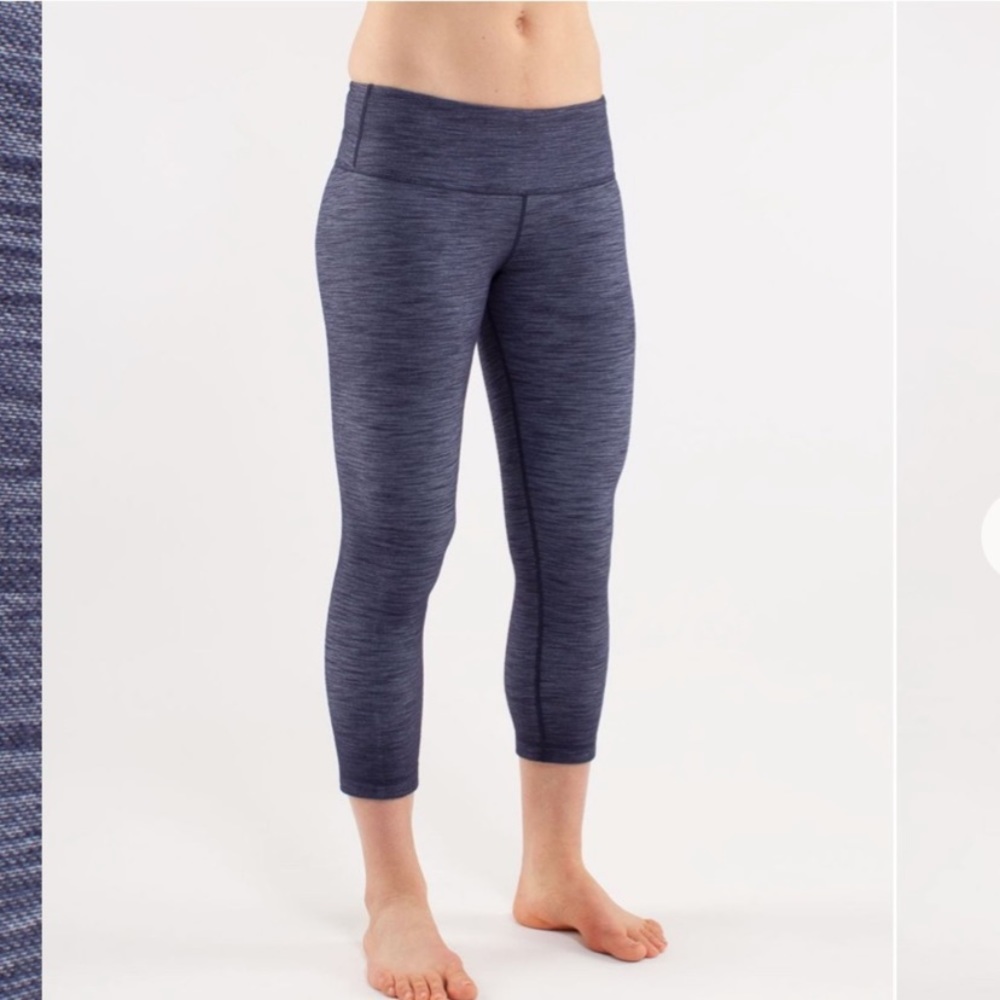 Lululemon Wunder Under Crop Leggings in Denim Deep Indigo
